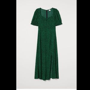 NWT H&M patterned dress black/green floral maxi size Medium